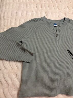 Old Navy Waffle Henley Sweater - Sage